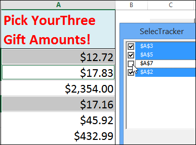 Excel SelecTracker add-in